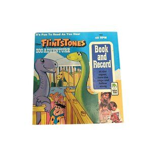 The Flintstones Zoo Adventure 45 RPM Book & Record Read along Peter Pan records